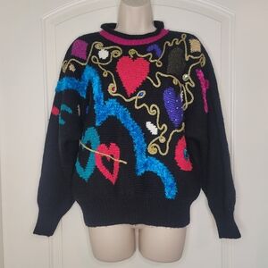 Vintage 80s/90s Obnoxious Jaclyn Smith Black Sweater